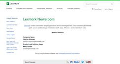 Desktop Screenshot of newsroom.lexmark.com